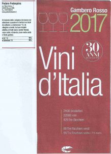 Gambero Rosso 2017 - Vini d'Italia: riconoscimento a Podere Fedespina, vini Ca' e Spinorosso.